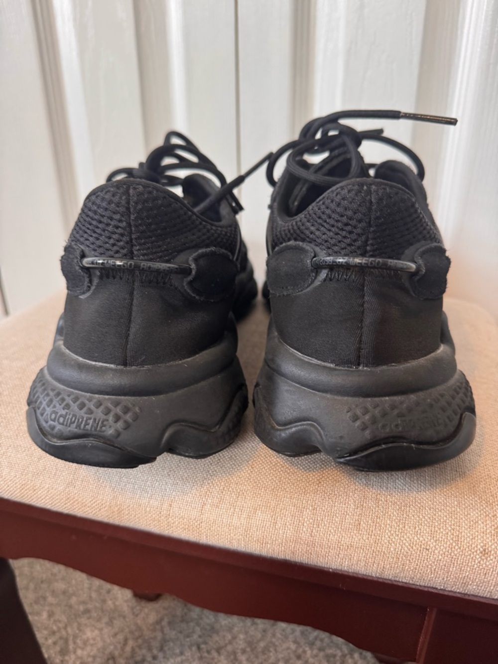 Mens Adidas Ozweego Core Black Sneakers US Sz 8 Mesh Upper Suede Lace Up - Picture 6 of 14